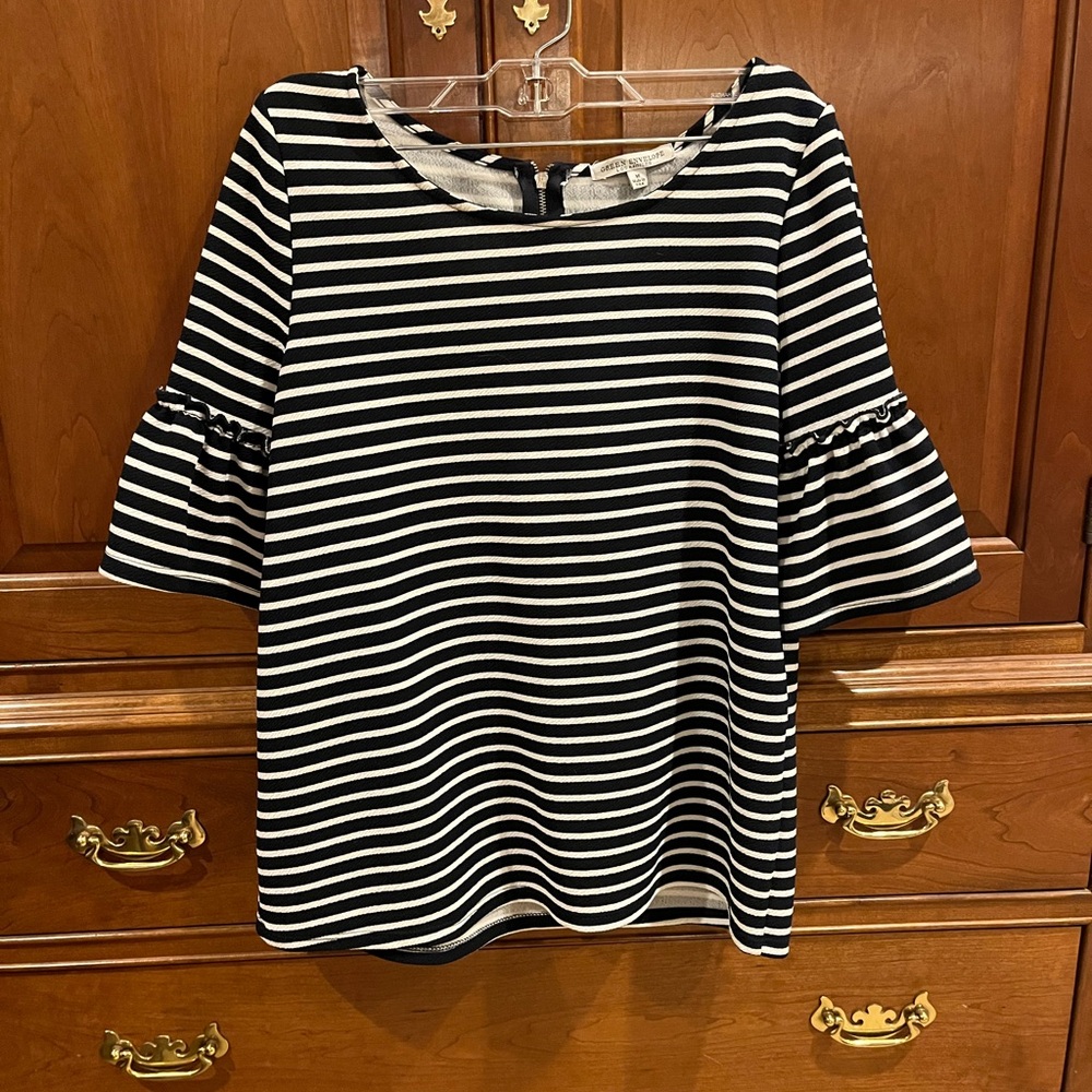 Striped Black and White Women's Top